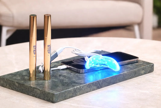 NuovaGlo GloPro 2.0 LED teeth whitening system deal banner at Localstealsanddeals