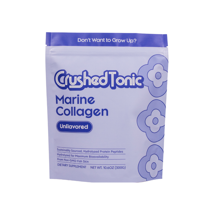 Package of Crushed Tonic Marine Collagen on a white background