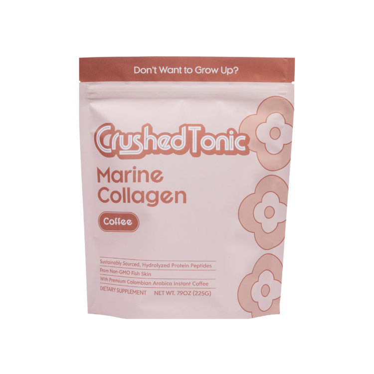 Package of Crushed Tonic Marine Collagen Coffee on a white background