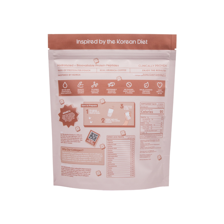 Package inspired by the Korean Diet with text and icons on a white background