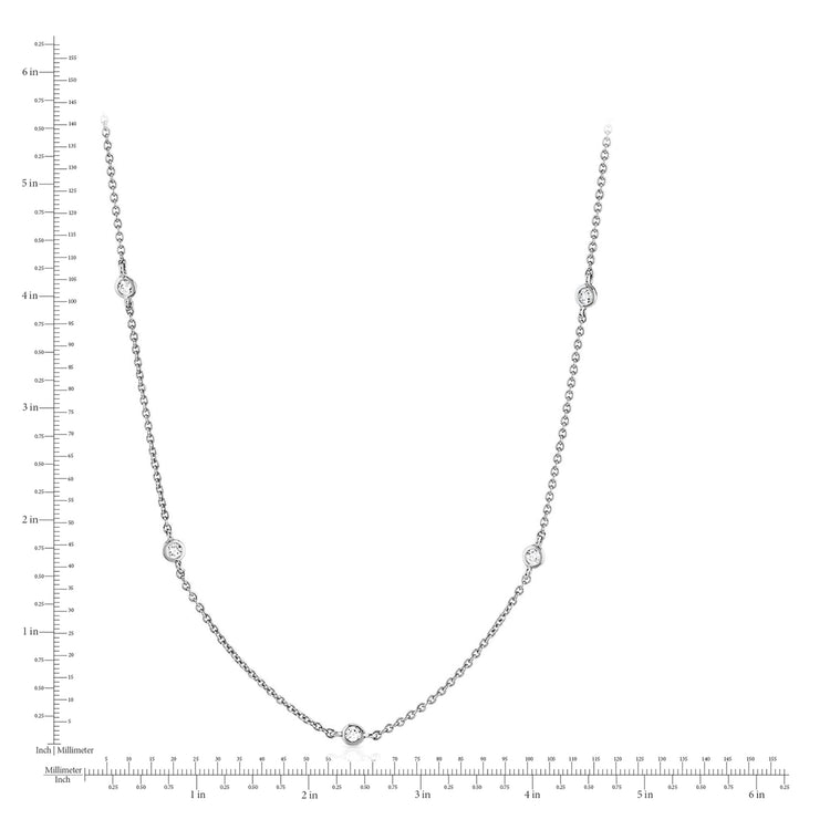 4mm 16" Station Necklace Finished in Platinum