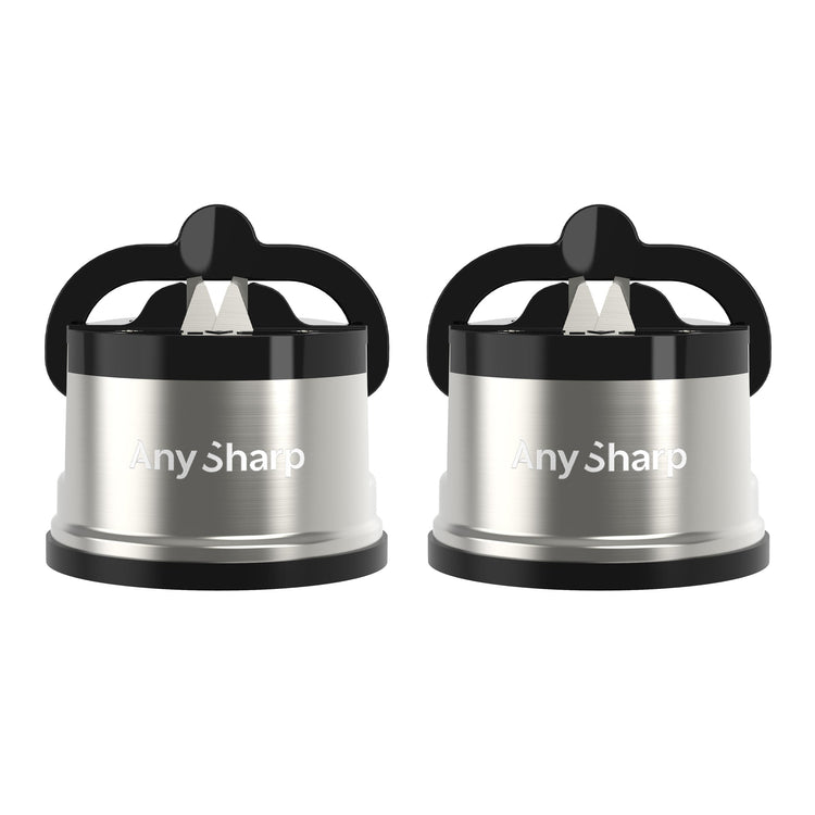 Two 'Any Sharp' knife sharpeners on a white background