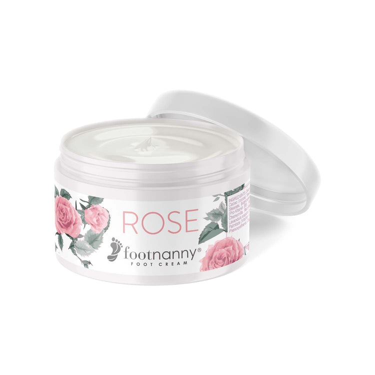 Footnanny Rose foot cream jar on a white background