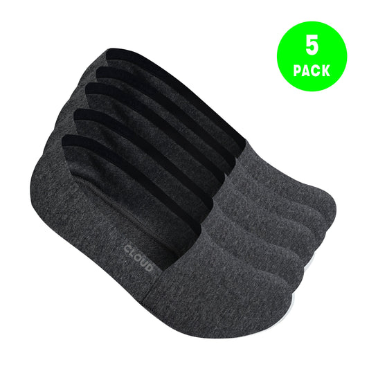 Premium Terry No Show Socks_Charcoal 5Pack