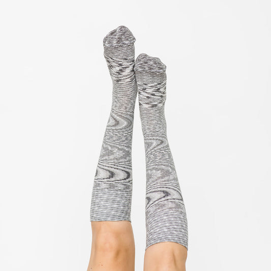 Space Dyed Cotton Grey/White Energy Socks
