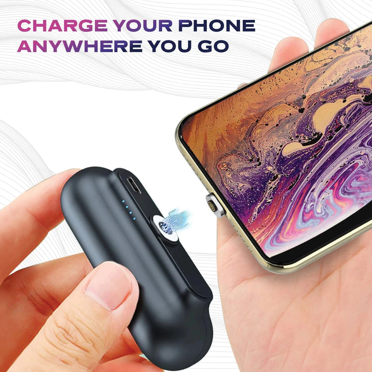 Snap-N-Charge Power Bank; Black; Universal