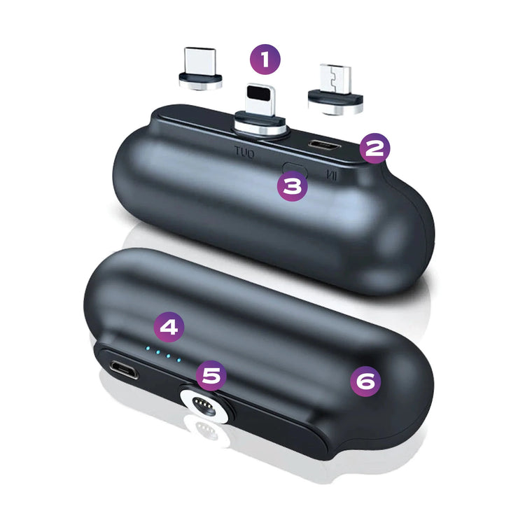Snap-N-Charge Power Bank; Black; Universal