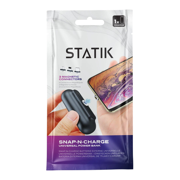 Snap-N-Charge Power Bank; Black; Universal