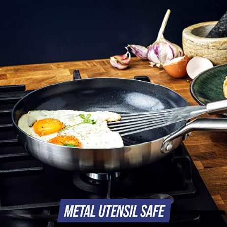 Triple Steel Multifunction Wok/Chef's Pan with Lid, 11"