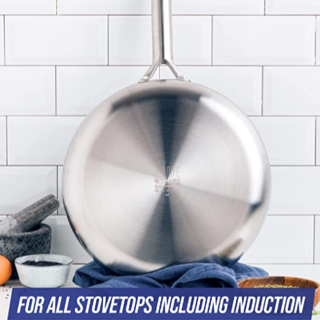 Triple Steel Multifunction Wok/Chef's Pan with Lid, 11"