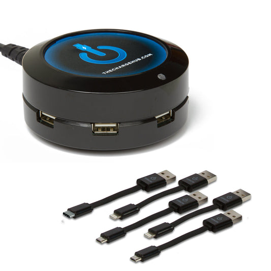 X5 Bundle - 5 Port USB Charger with 5 USB Charging Cables