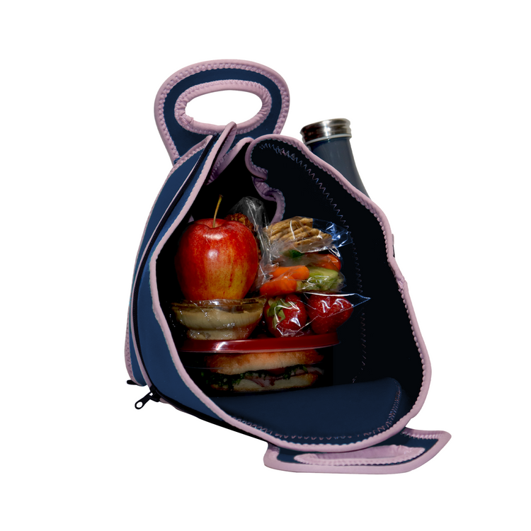2-in-1 DRINX Lunch Bag + Placemat - Dark Blue / Dusty Pink