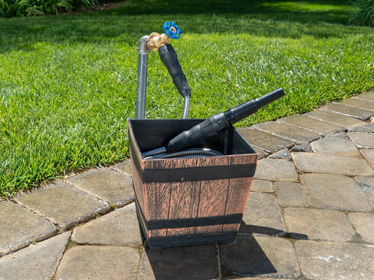 Bernini metal garden hose in bucket deal banner