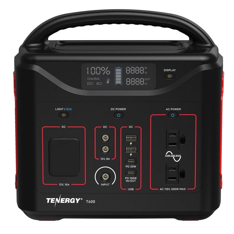 T600 Portable Power Station, 600Wh Backup Lithium Battery with AC, DC and USB outlets