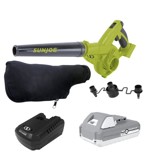 Sun Joe 24-Volt* IONMAX Compact Workshop Blower + Vacuum | W/ 2.0-Ah Battery + Charger