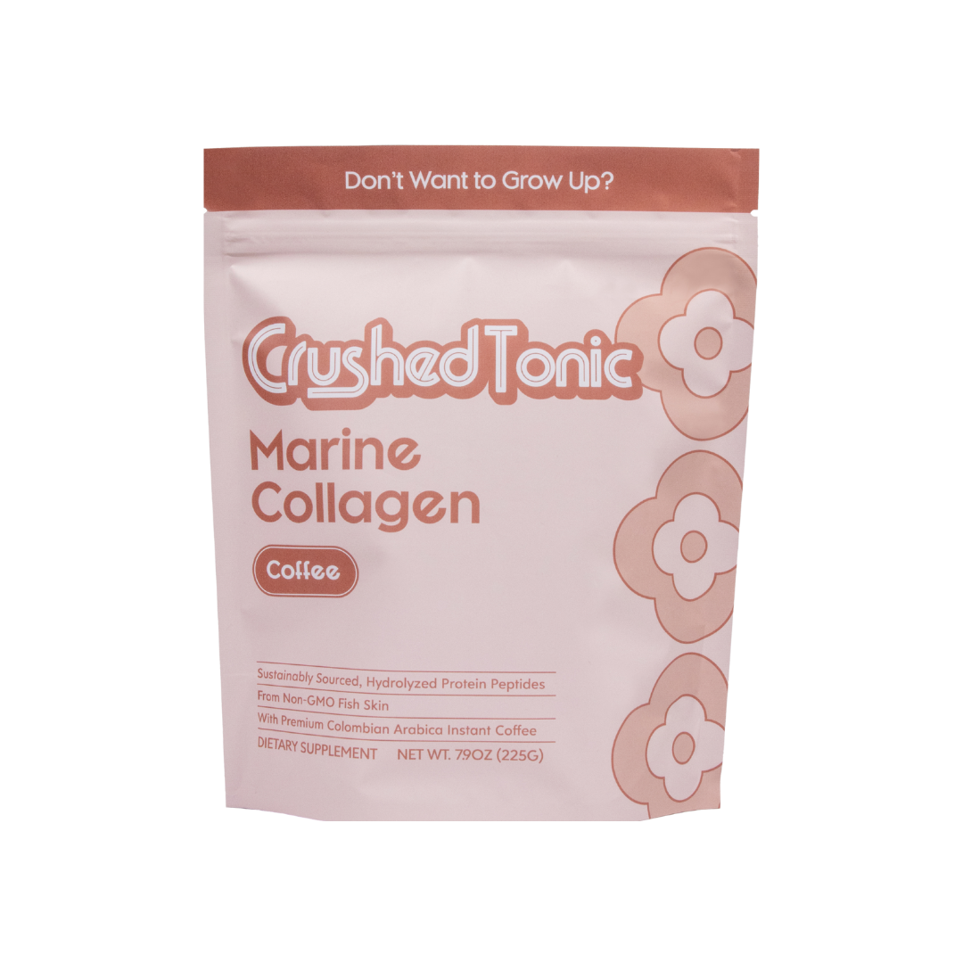 Package of Crushed Tonic Marine Collagen Coffee on a white background