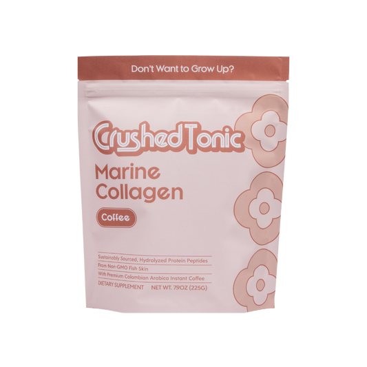 Package of Crushed Tonic Marine Collagen Coffee on a white background