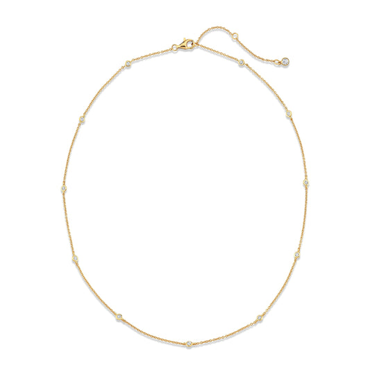 4mm 16" Station Necklace Finished in Gold