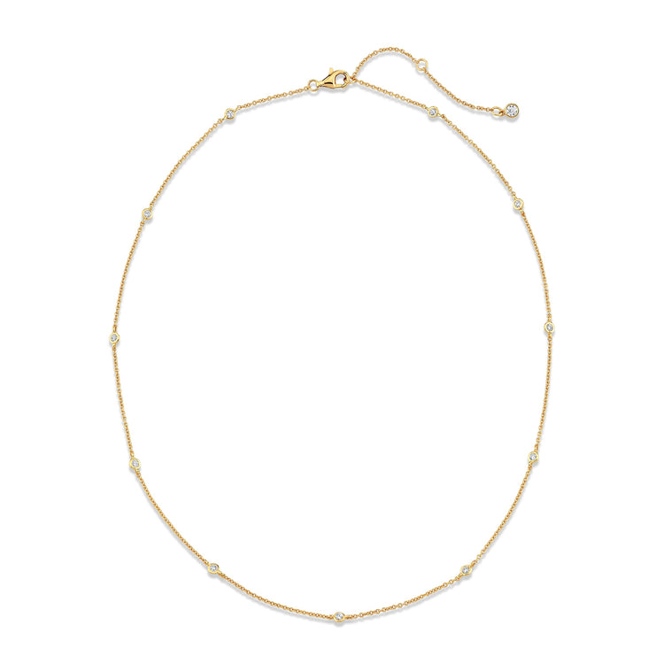 4mm 16" Station Necklace Finished in Gold