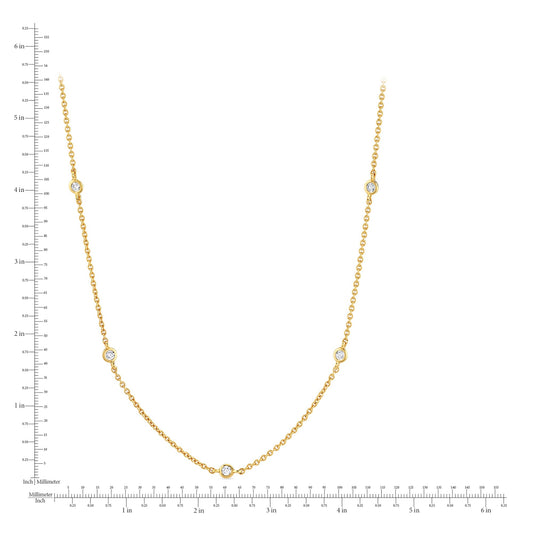 4mm 16" Station Necklace Finished in Gold