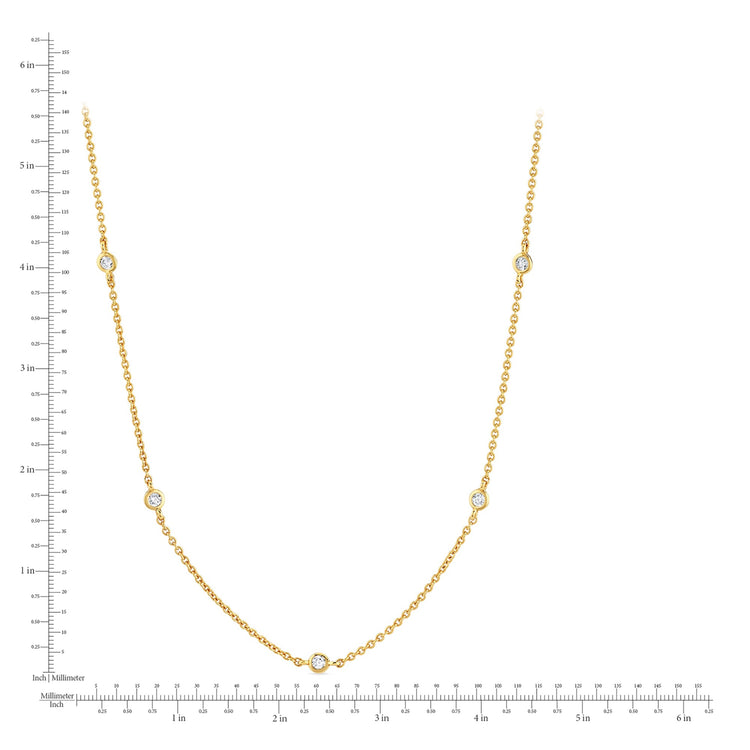 4mm 16" Station Necklace Finished in Gold