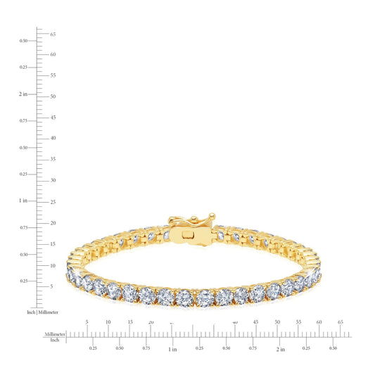 Gold bracelet with clear gemstones on a white background