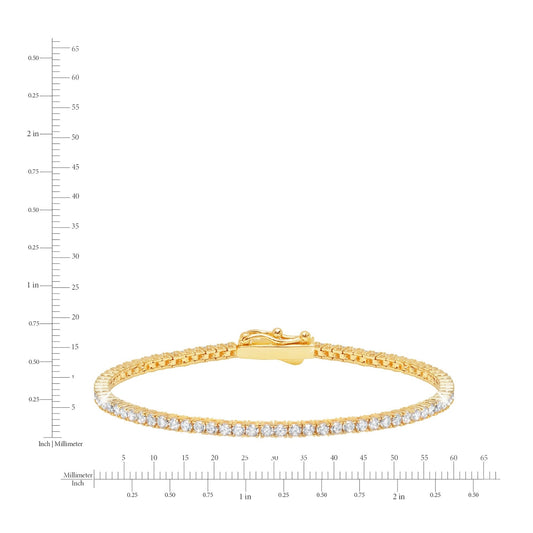 Gold bracelet with clear stones on a white background