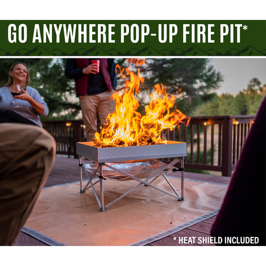 Pop Up Fire Pit and Quad-Fold Grill Bundle