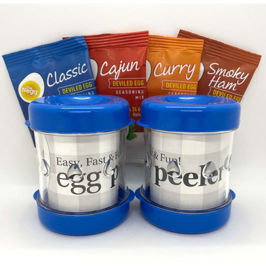 Negg Egg Peeler 2-Pack Seasoning Bundle - Blue