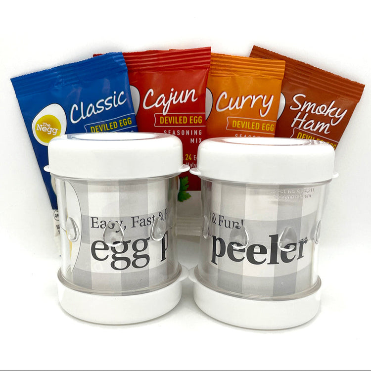 Negg Egg Peeler 2-Pack Seasoning Bundle - White