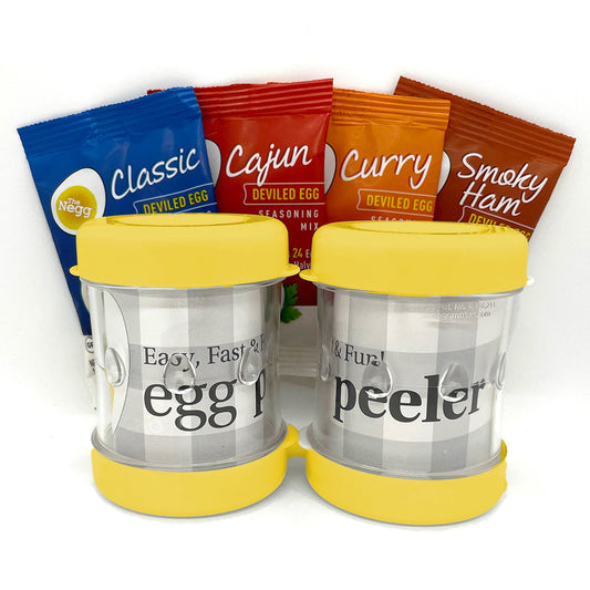 Negg Egg Peeler 2-Pack Seasoning Bundle - Yellow