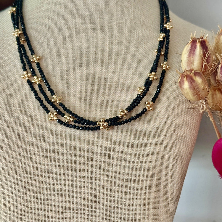Crystal Bead Necklace-Jet