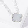 Clover and Pearl Necklace-White Gold