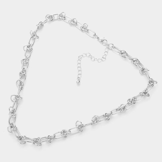 Oval/Circle Link Chain - White Gold