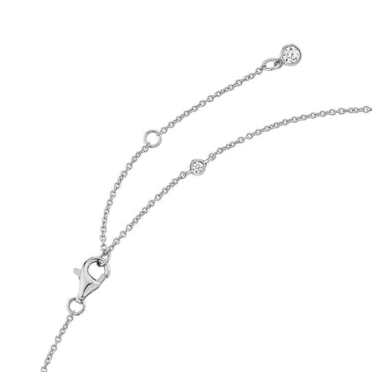 4mm 16" Station Necklace Finished in Platinum