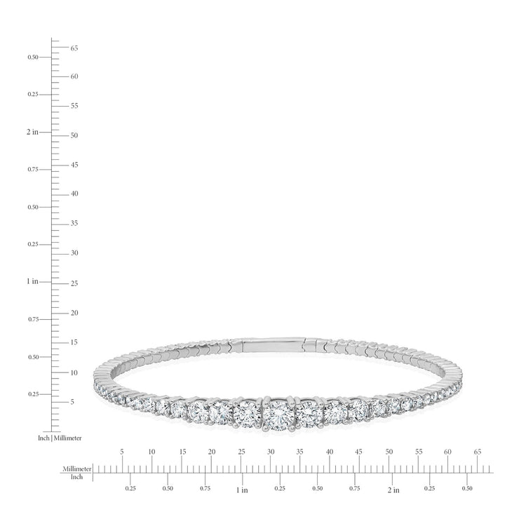 Diamond bracelet with measurement scale on a white background