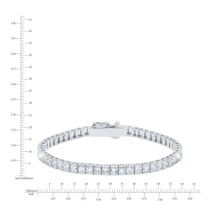 Diamond bracelet with measurement scale on a white background