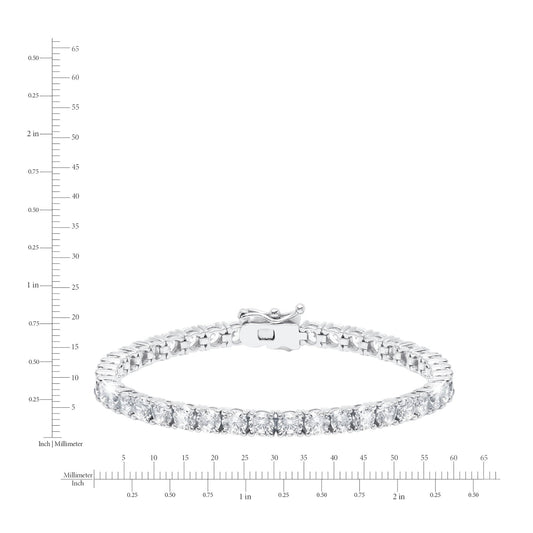 Silver bracelet with clear stones on a white background