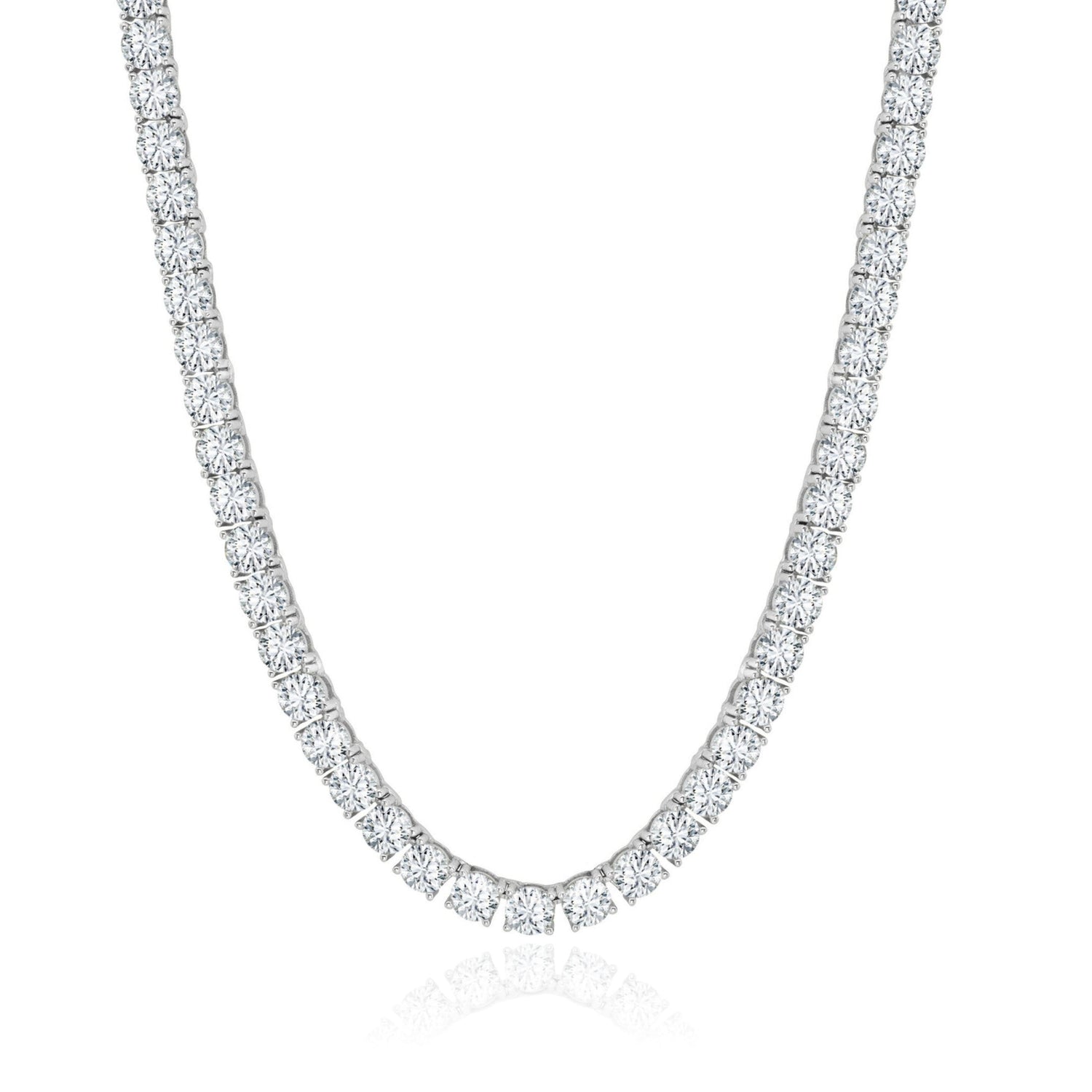 Diamond necklace on a white background