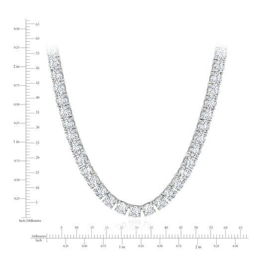 Diamond necklace on a white background