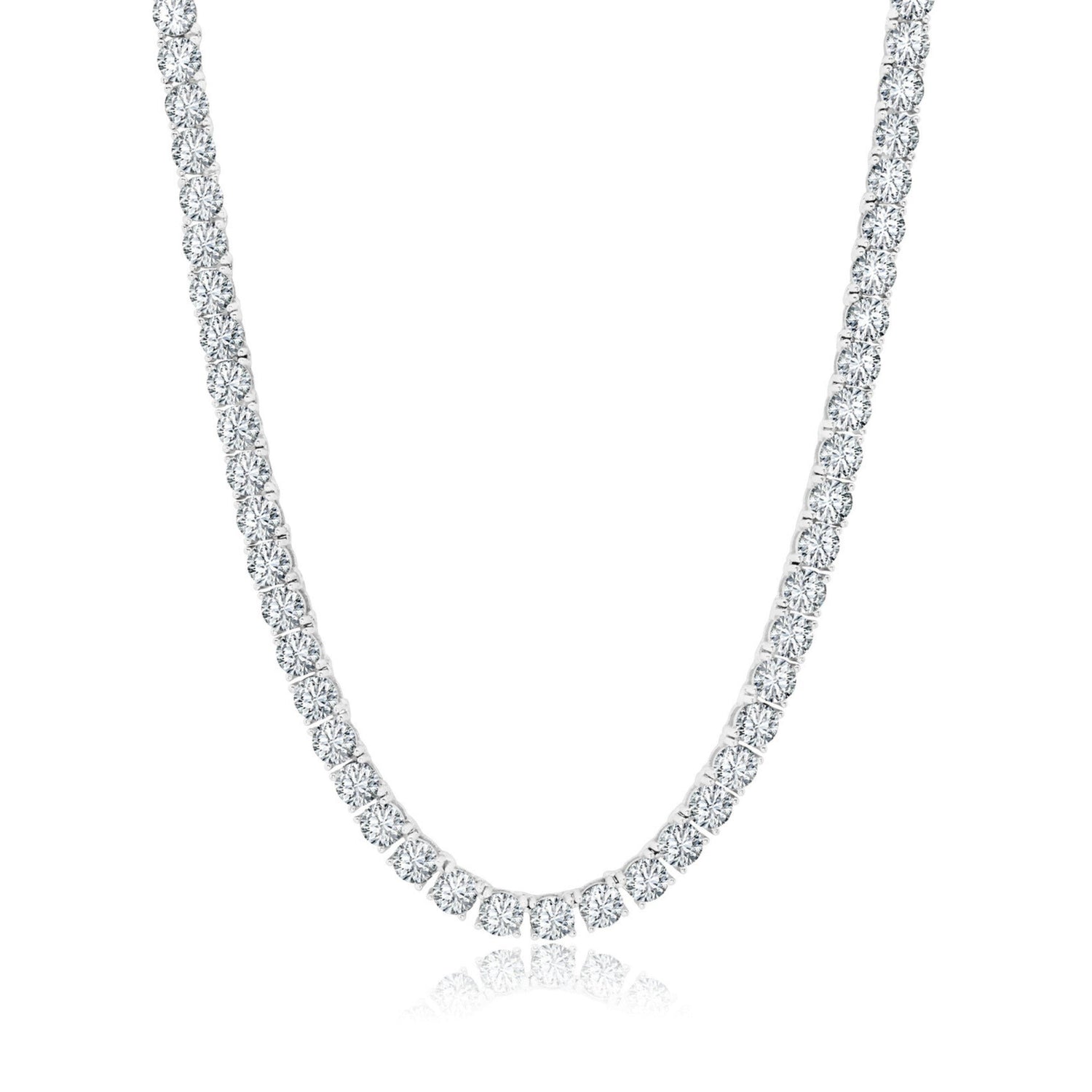Diamond necklace on a white background