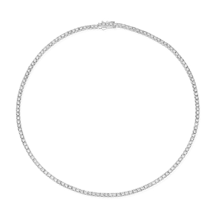 Diamond necklace on a white background
