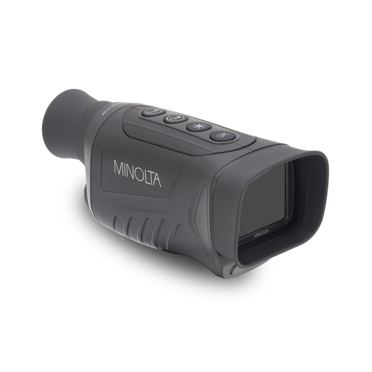 Minolta thermal imaging camera on a white background