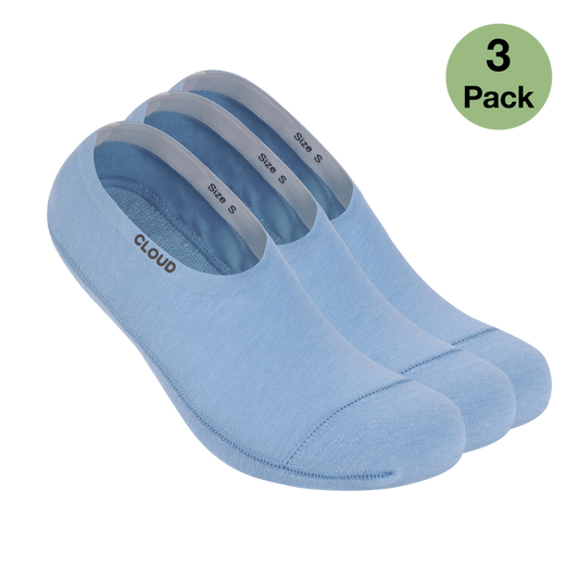 CLOUD ANKLE NO SHOW SOCKS - Blue - 3Pack