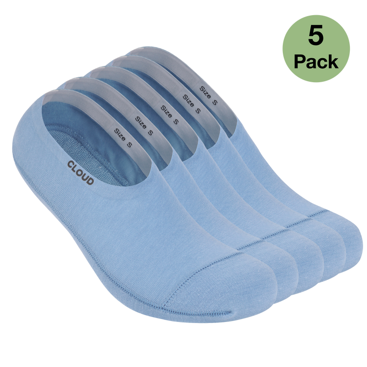 CLOUD ANKLE NO SHOW SOCKS - Blue - 5Pack