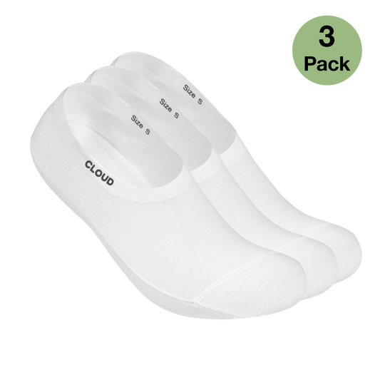 CLOUD ANKLE NO SHOW SOCKS - White - 3Pack