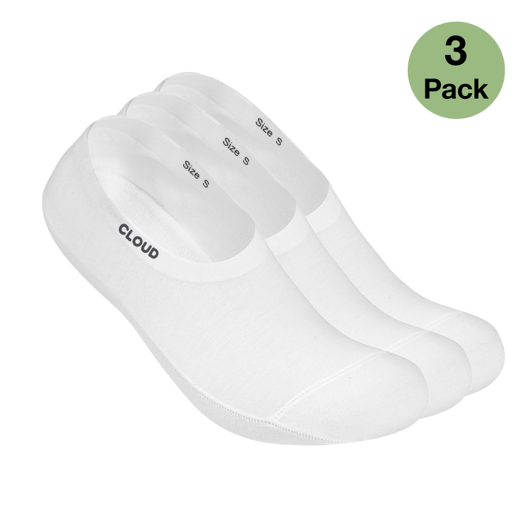 CLOUD ANKLE NO SHOW SOCKS - White - 3Pack