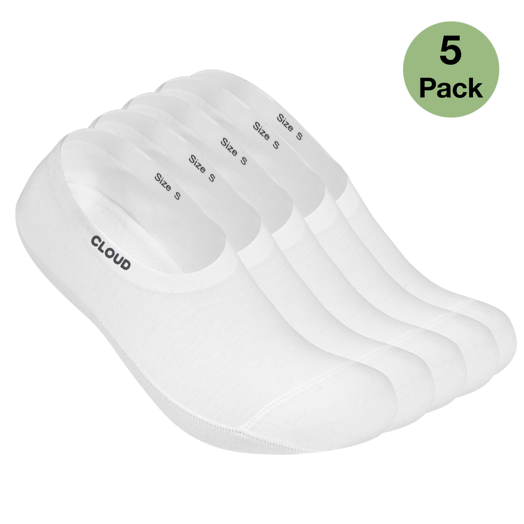 CLOUD ANKLE NO SHOW SOCKS - White - 5Pack