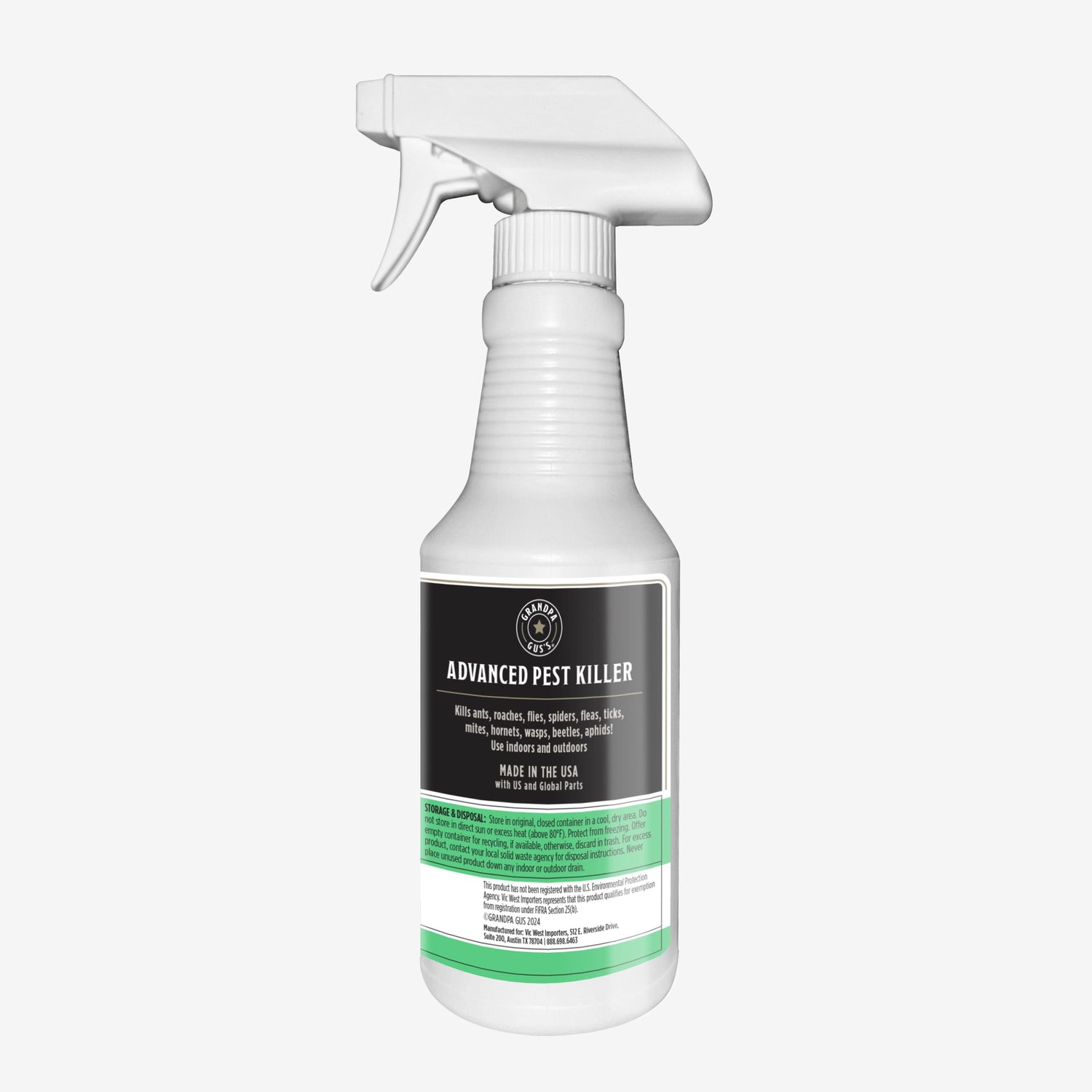 Spray bottle labeled 'Advanced Pest Killer' on a white background