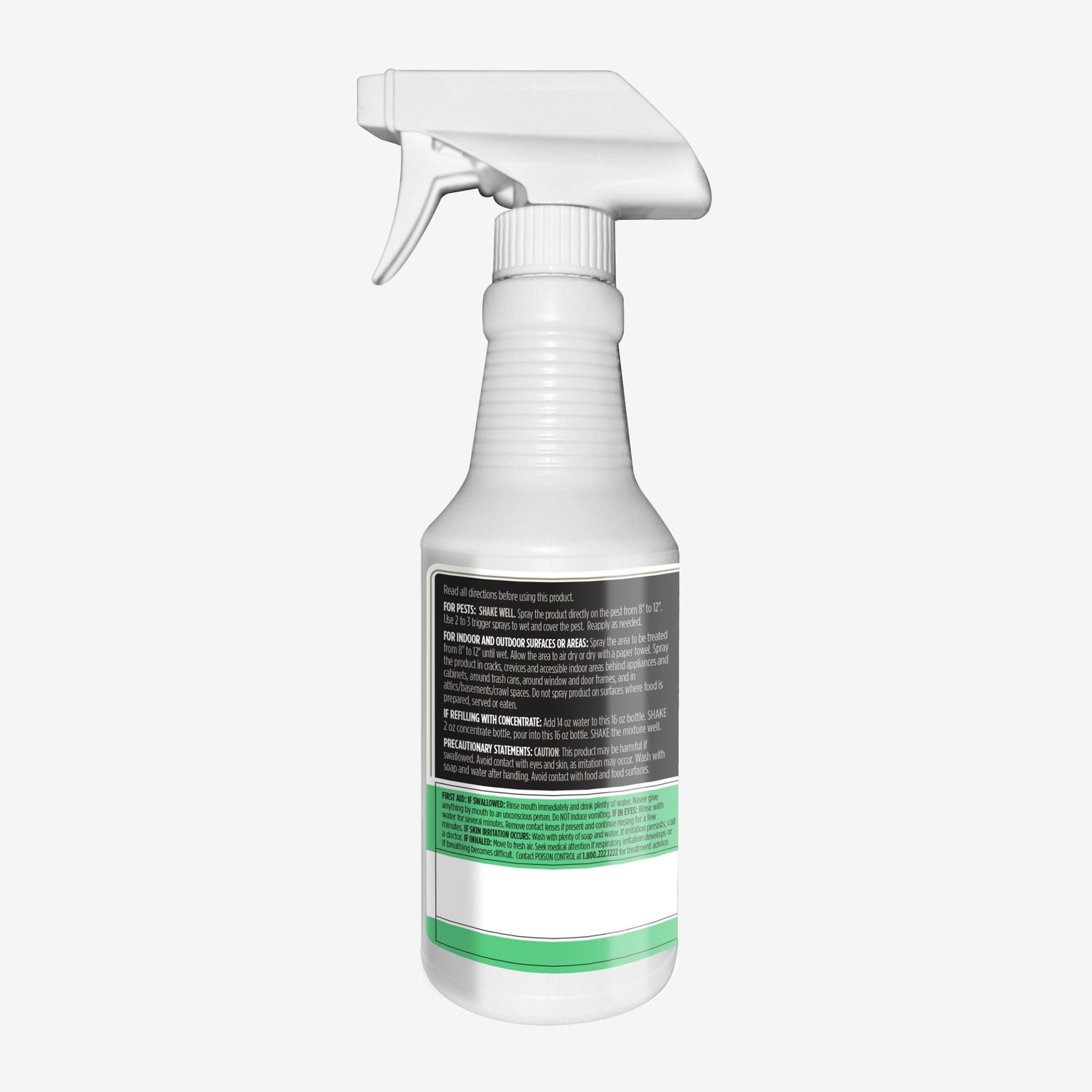 Spray bottle with a label on a white background
